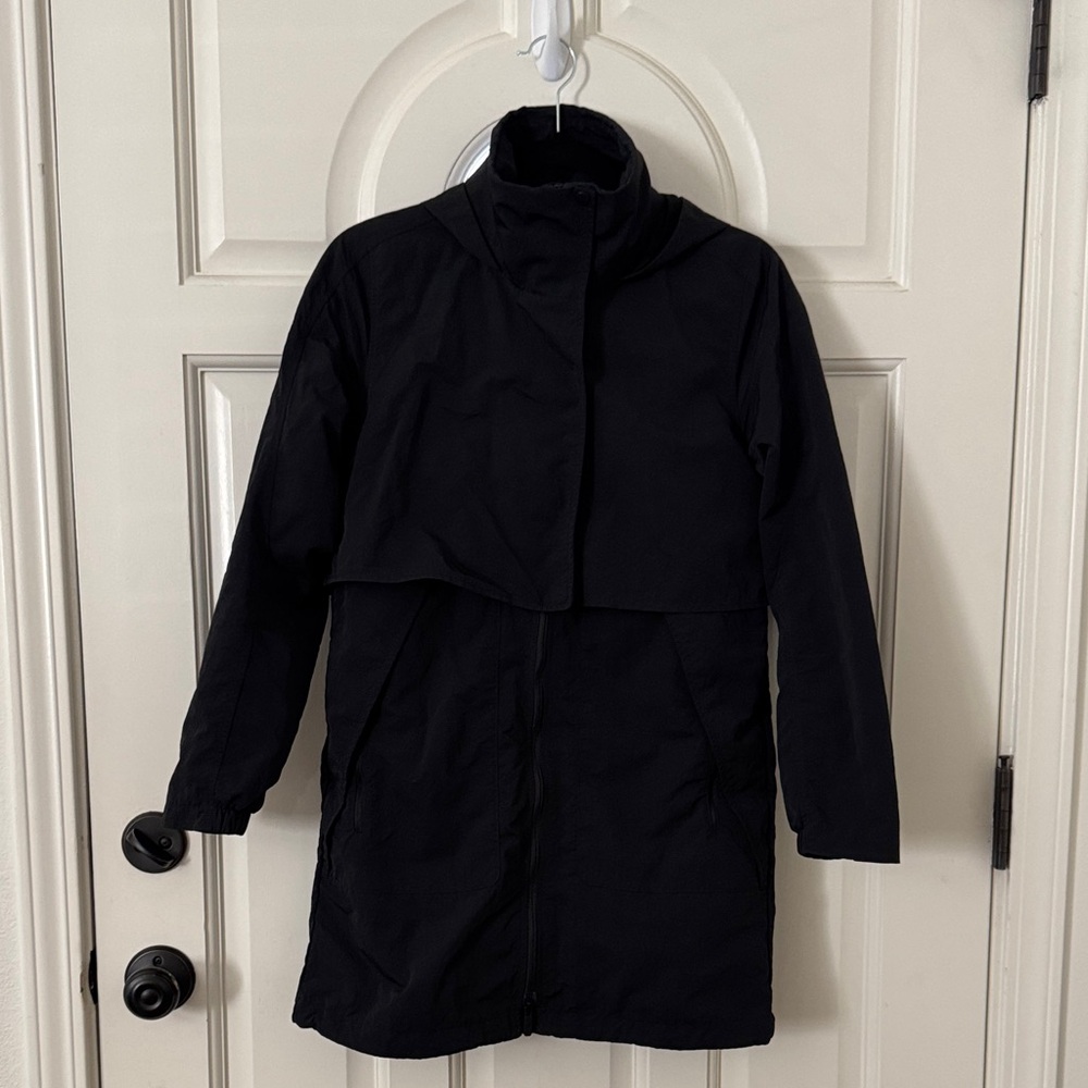 Lululemon Always Effortless Jacket coat LONG rain windbreaker Black size 2 - Picture 2 of 12